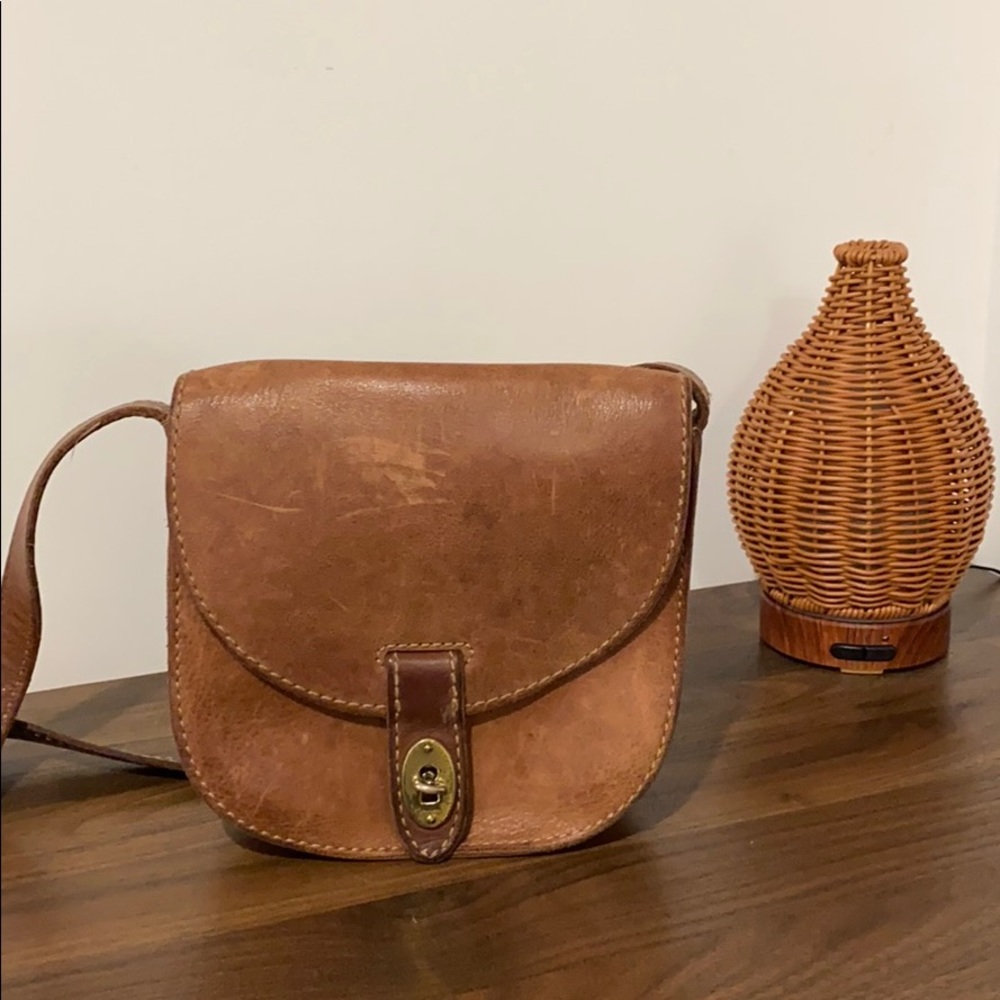 Fossil dark brown leather handbag